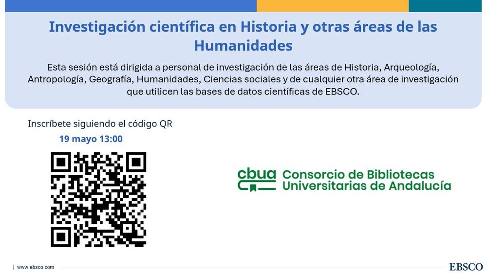 Foto En mayo y junio, sesiones de #formación en línea de EBSCO sobre investigación científica, en cola...