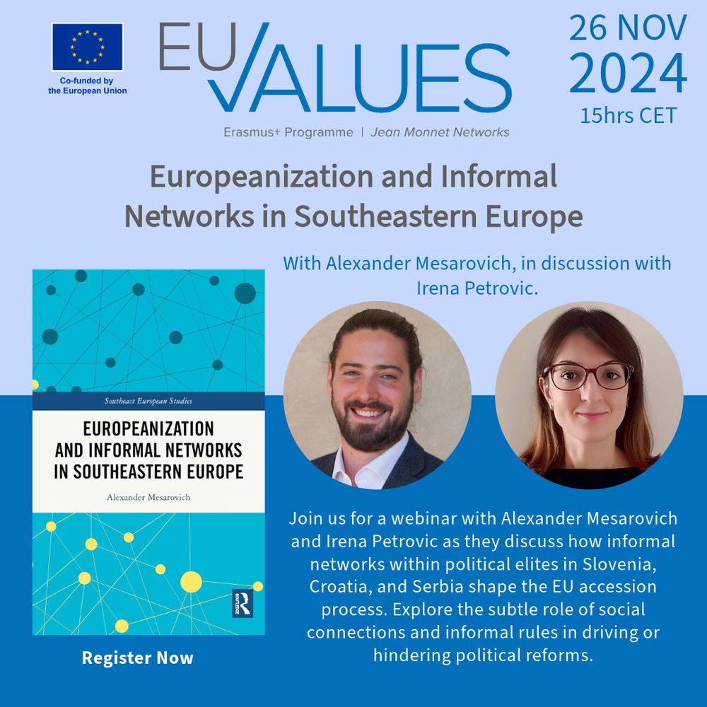 Webinar, Tuesday 26th November on informal networks and their influence on EU accession for Southeastern Europe. Register now, or subscribe to our mailing list for exclusive video access after the event. euvalues.eu
