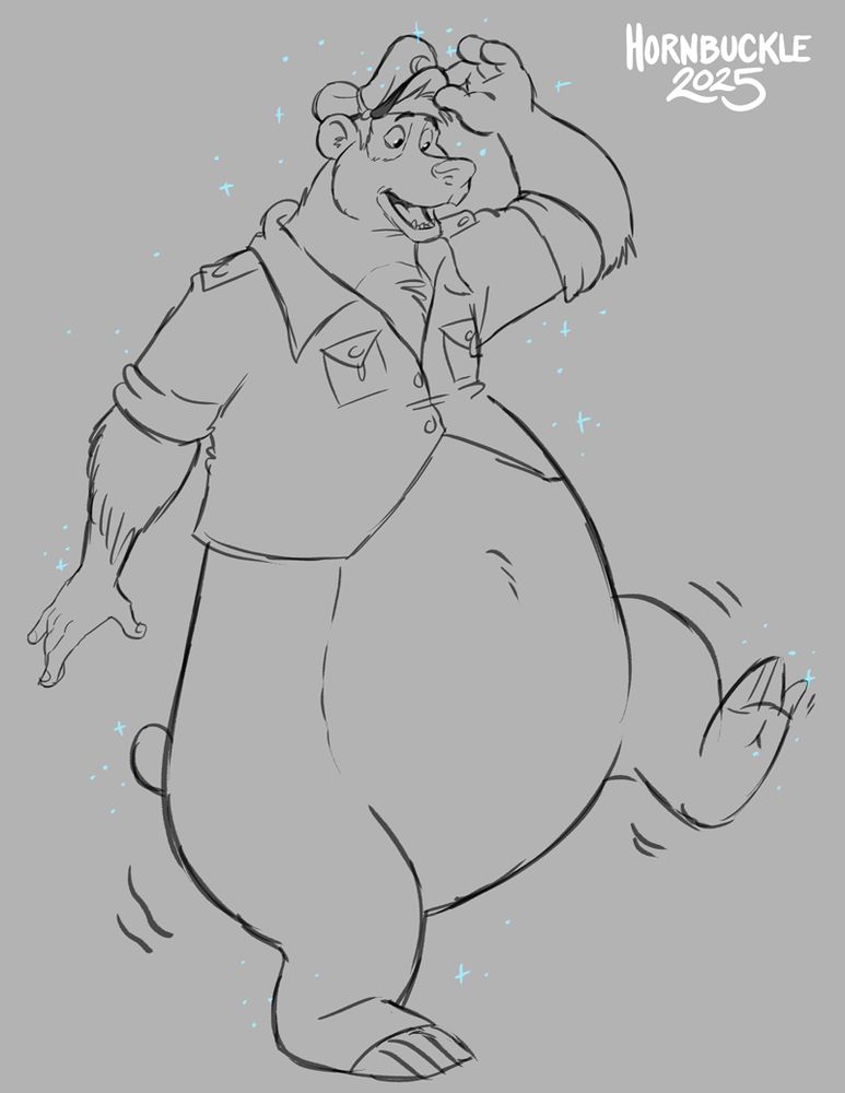 Hornbuckle doing a sketch of the obvious TF implications of said costume.