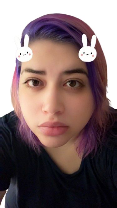 Two bunny barrette filter femme enby selfie