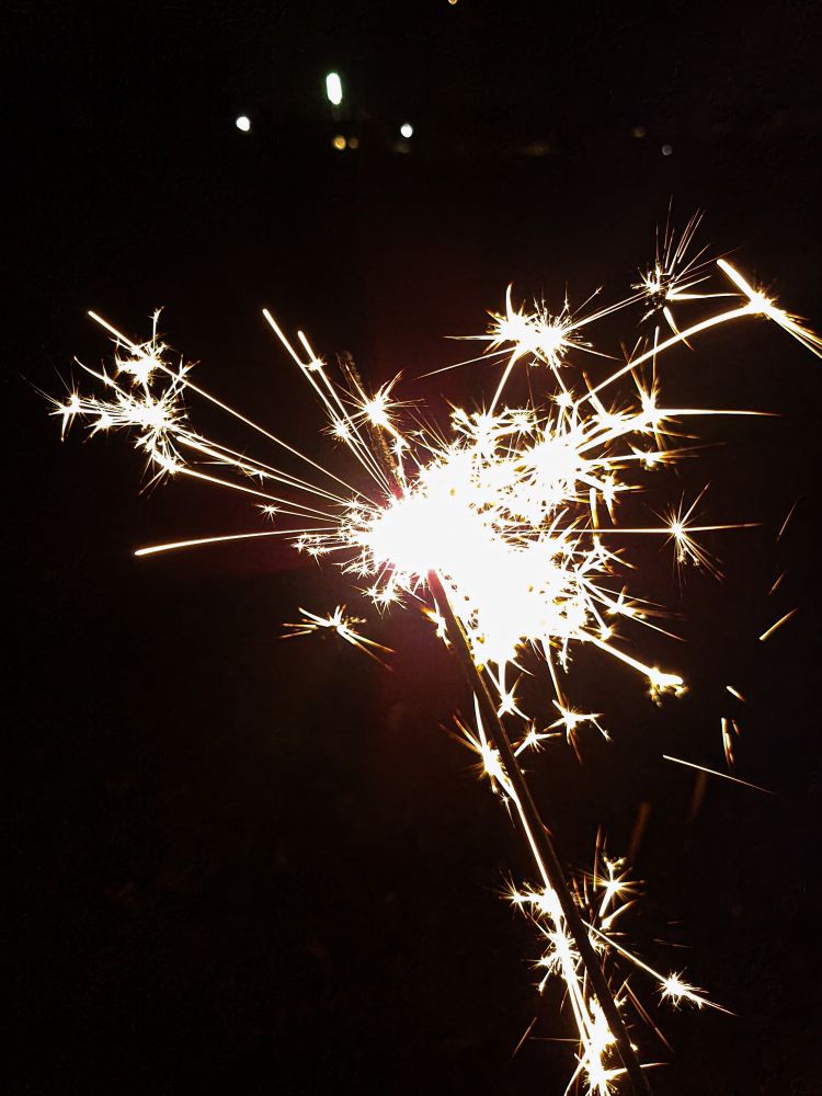 Sparkles from a sparkler