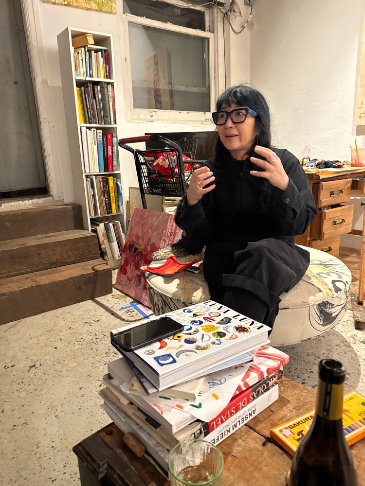 Artist Ayane Kurai in her studio