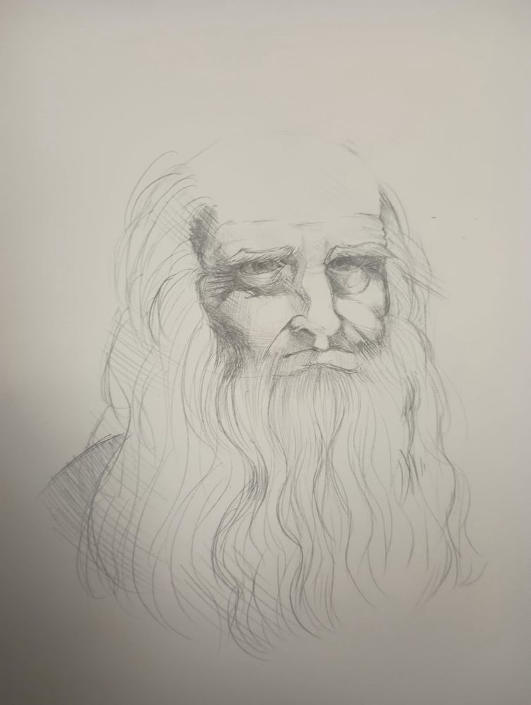 Drawing by Aine of Leonardo Da Vinci. Sept 4th, 2025. 