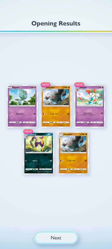 Two Graveler Pokémon cards, but only one of them is "NEW." Strange.