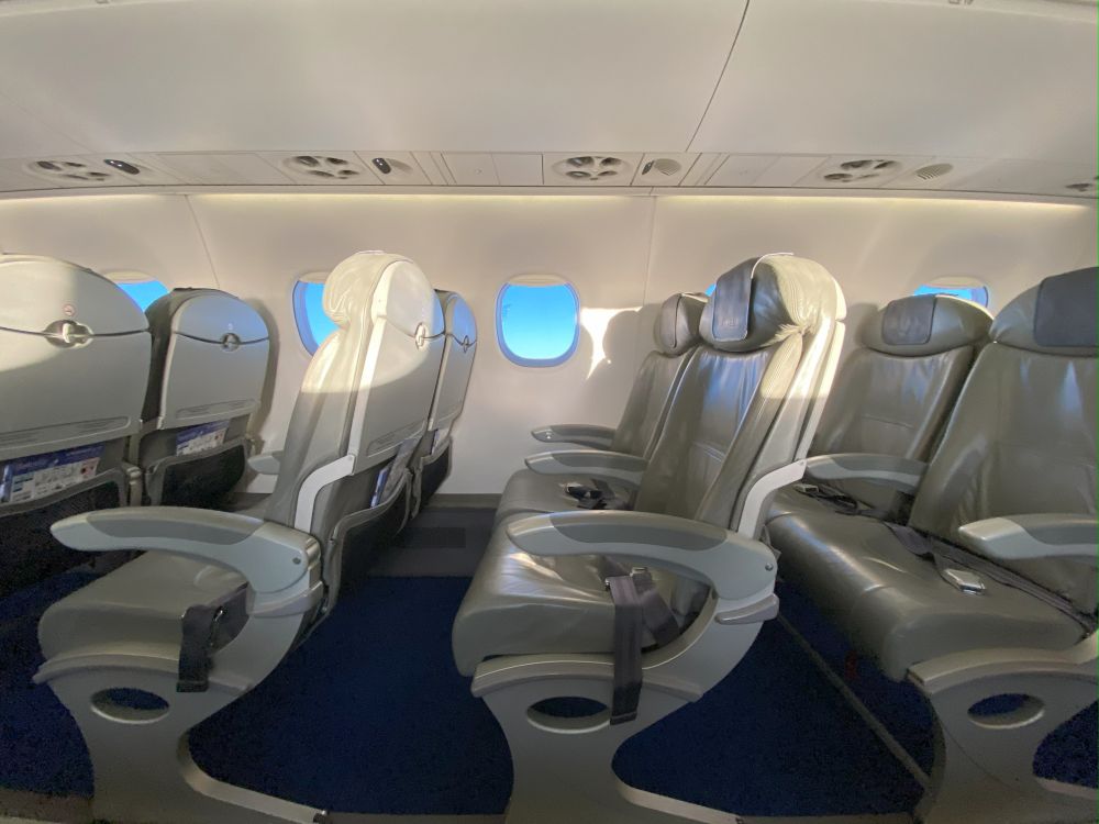 A picture from a Belavia flight from Vienna to Minsk in January 2021. 