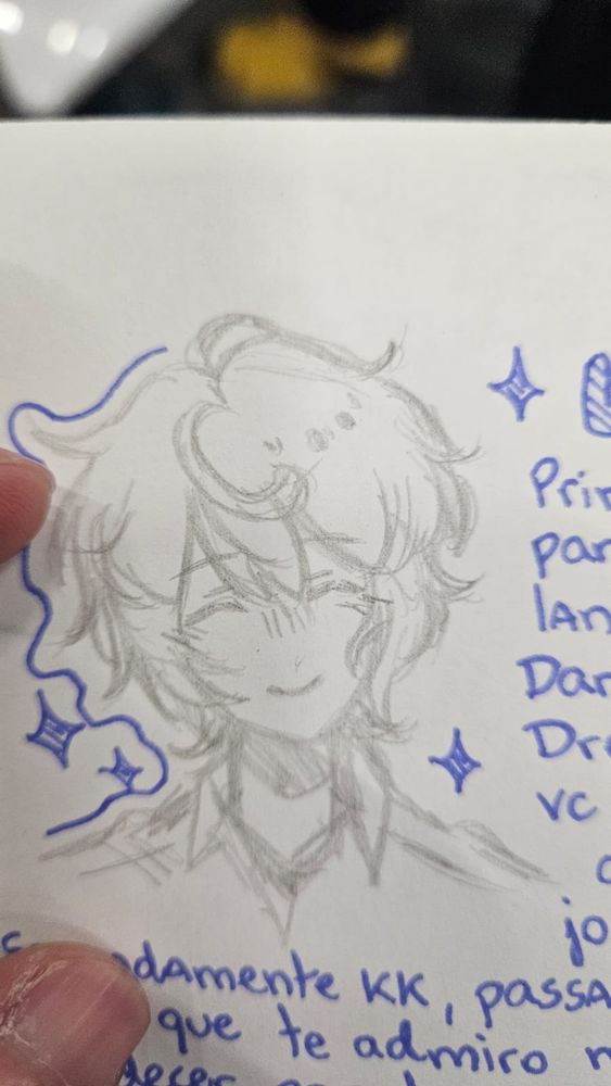 Fanart do protagonista do jogo Dare to Lucid Dream, Sonny, sorrindo. 