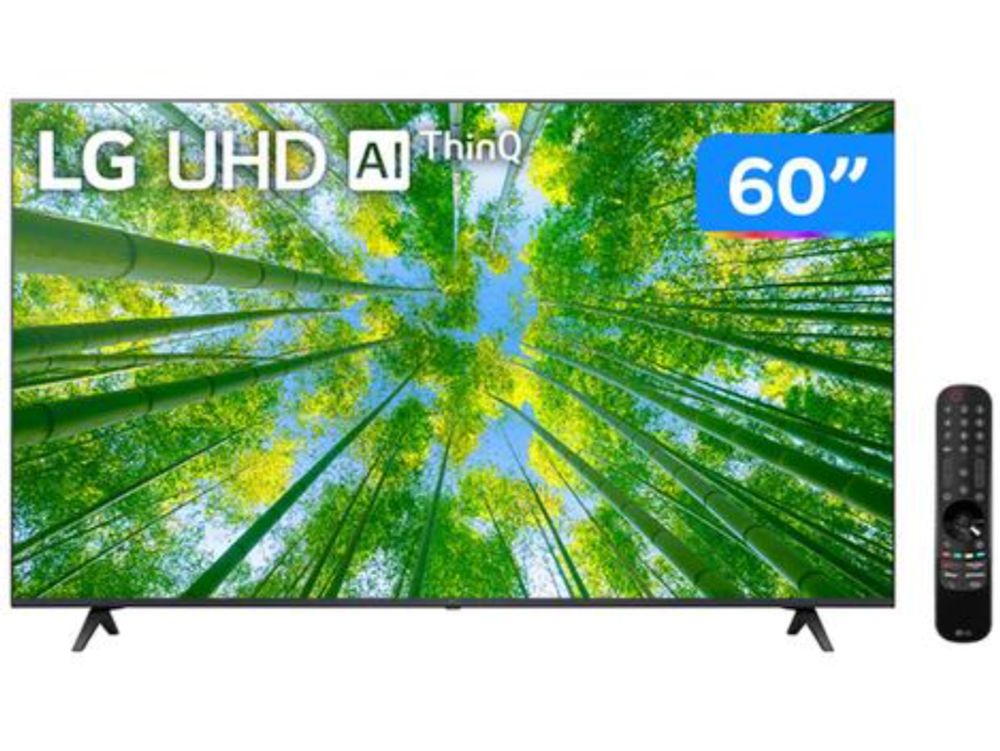 Smart TV 60” 4K LED LG 60UQ8050 AI Processor - Wi-Fi Bluetooth HDR Alexa Google Assistente 3 HDMI - Smart TV - Magazine Divasinformatica