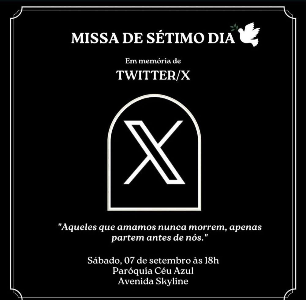 Santinho de missa de sétimo dia do xitter...