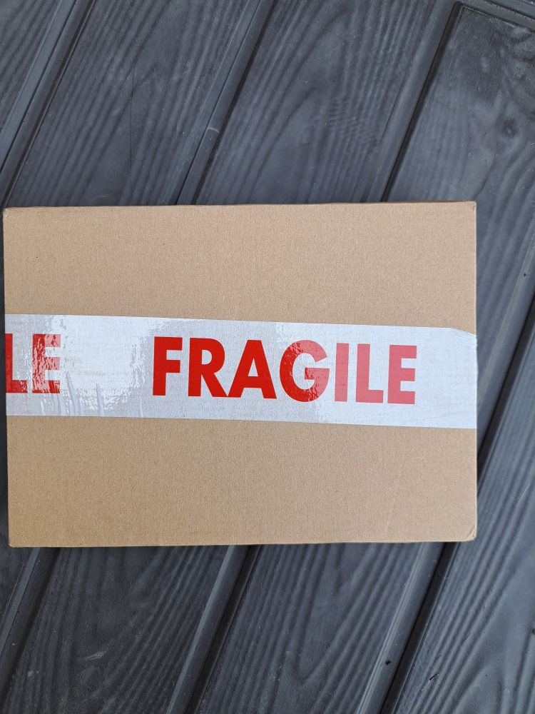 Packaging labelled FRAGILE 