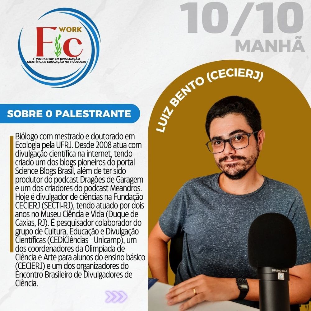 Sobre Luiz Bento. Divulgador de ciências da Fundação Cecierj