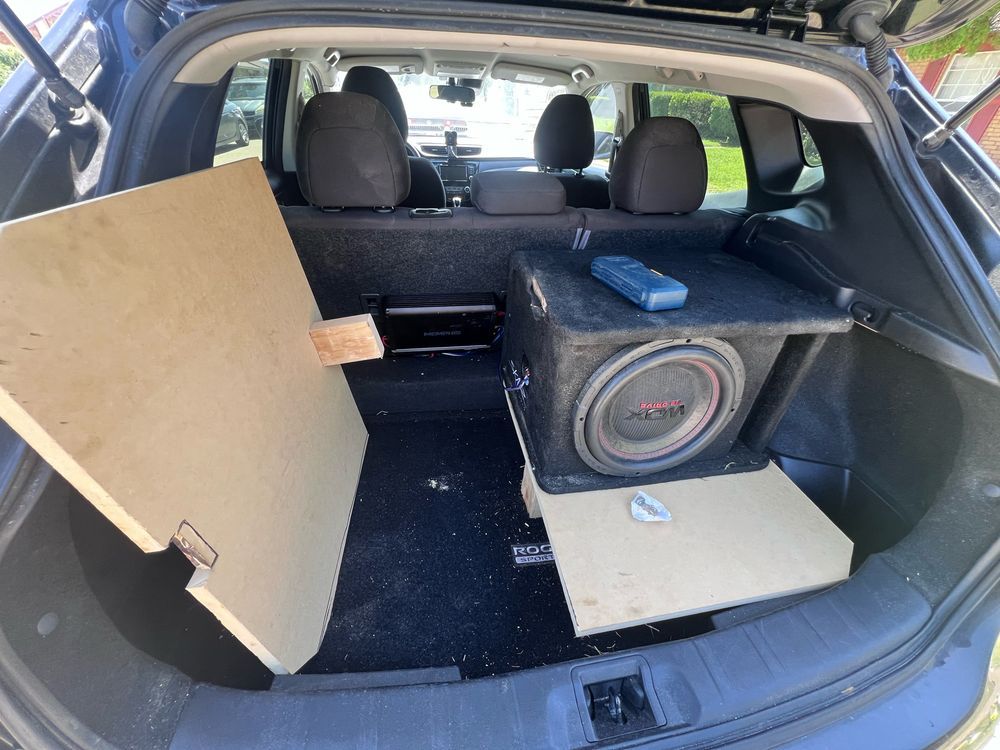 What it looks like underneath the custom floor. I can store items under here.