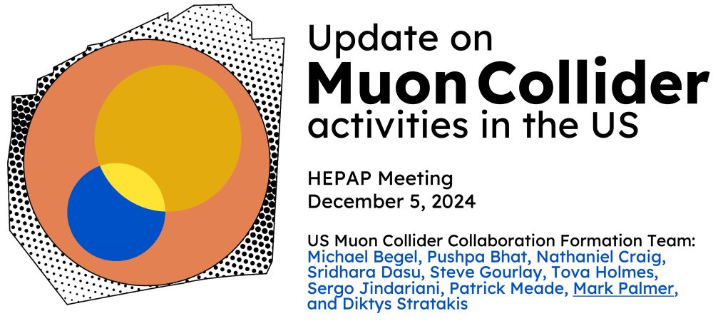 Title slide from Mark Palmer’s talk at HEPAP