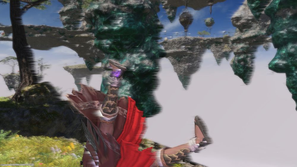 At full blast, the wind has knocked Taliya off of her feet, with only her kicked up legs visible.