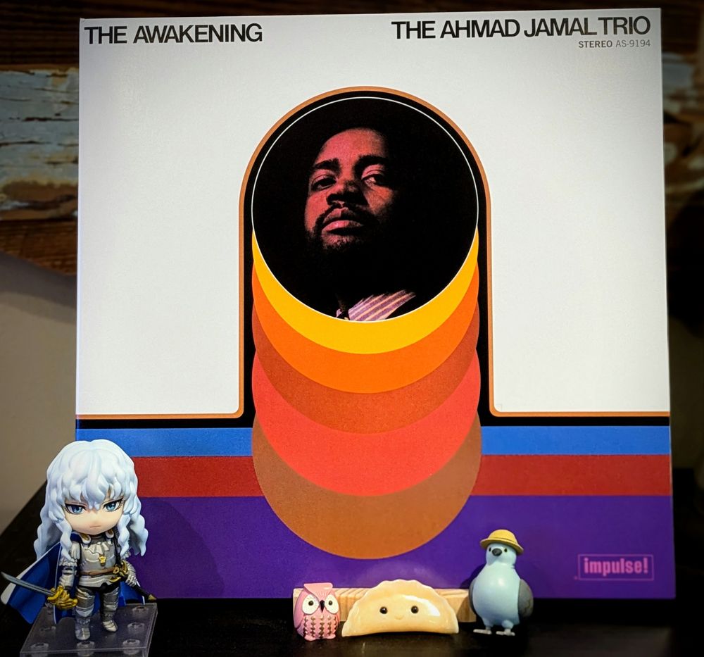the Ahmad Jamal trio - the awakening LP and Griffith nendoroid 