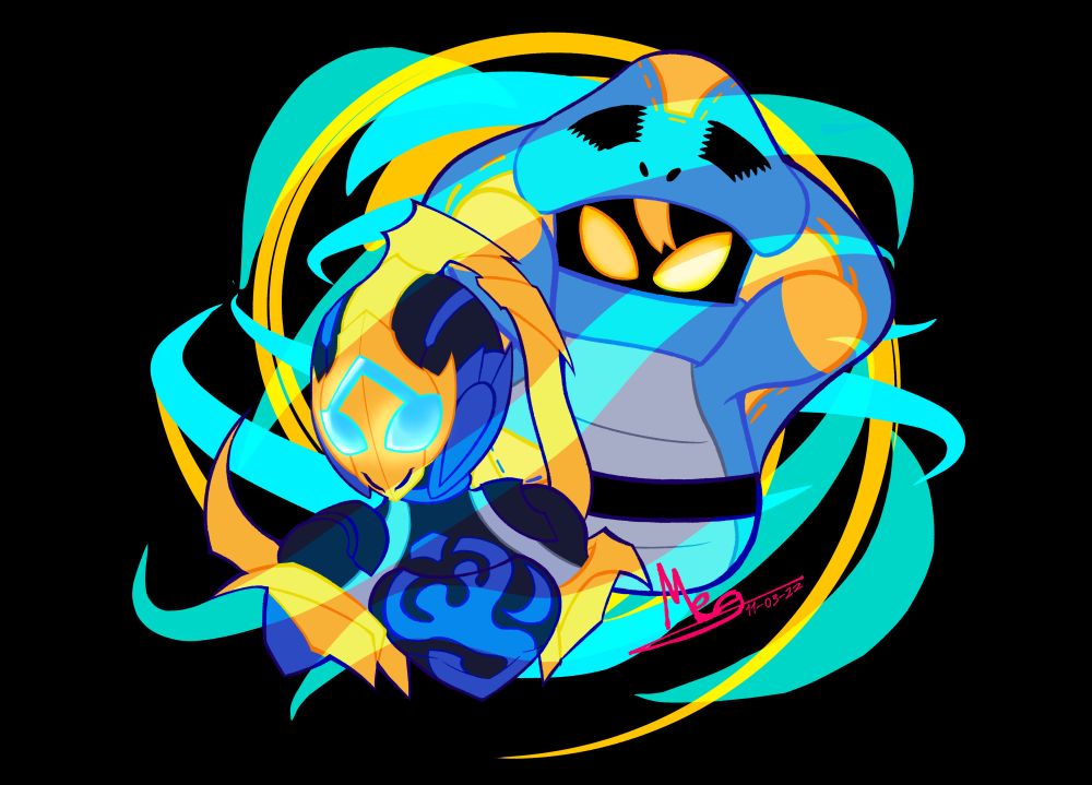 Illustration of Kamen Rider Jeanne and Lovekov from the Tokusatsu show Kamen Rider Revice 