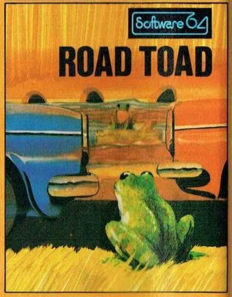 a toad on one side of the road looking in the space between two moving cars at another toad across the road, on a log, on the river.