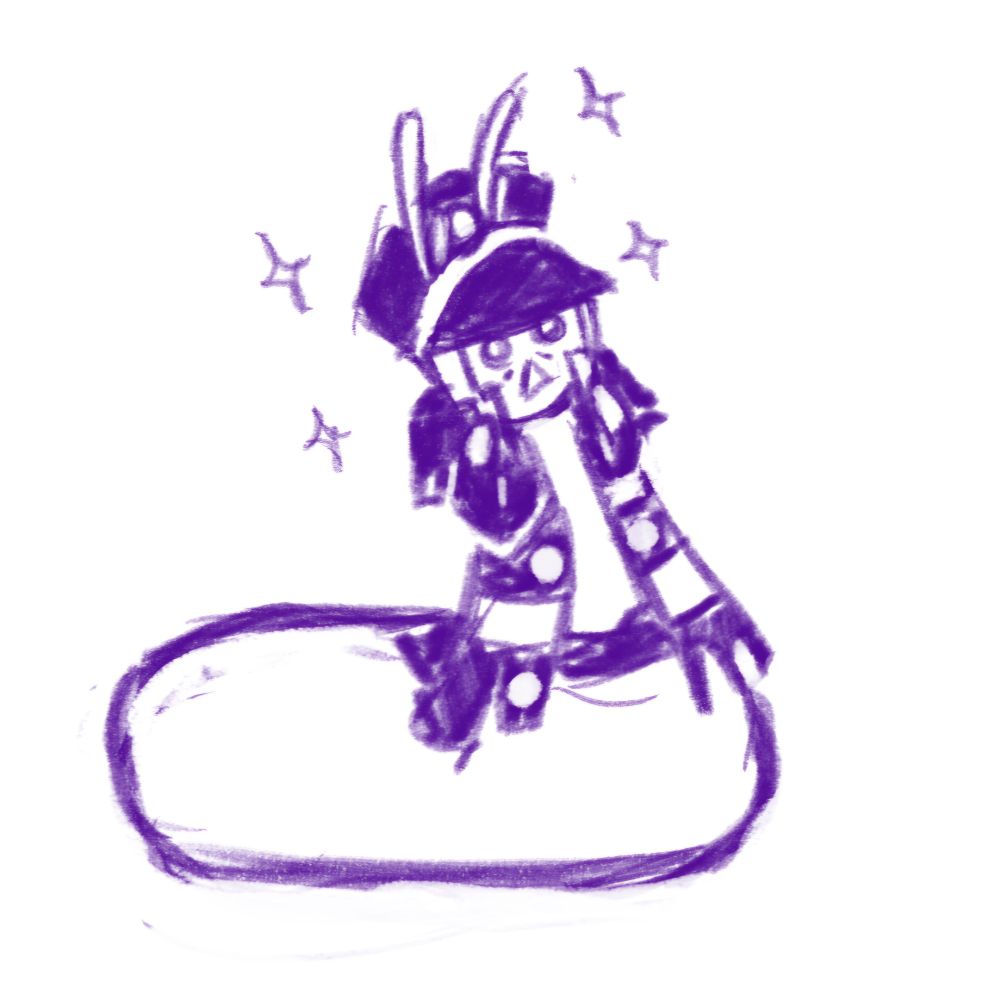 Hisuian Sliggoo Nobori looking up with sparkles around his head. 