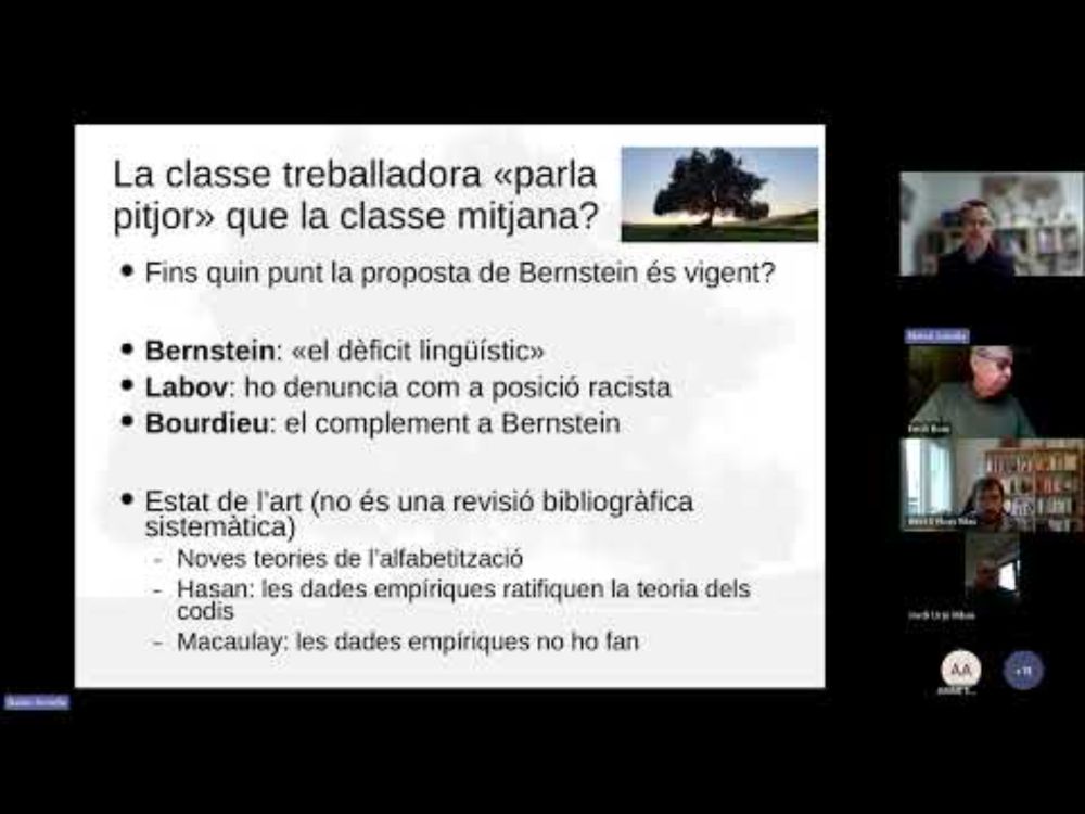Natxo Sorolla: «El llenguagte i l'educació: Bernstein, Labov, Bourdieu»