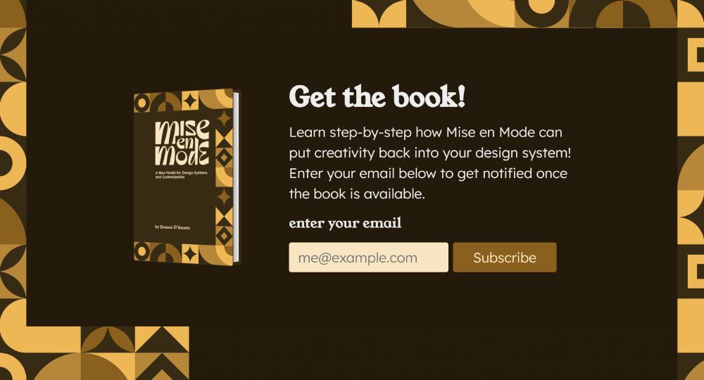 Announcement for the Mise en Mode book on mode.place