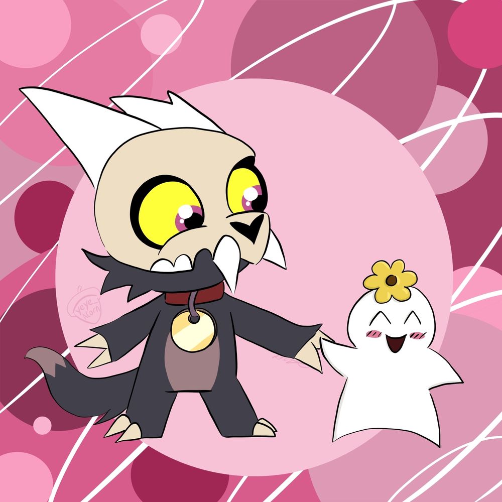 Drawing of king and hehetmon holding hands