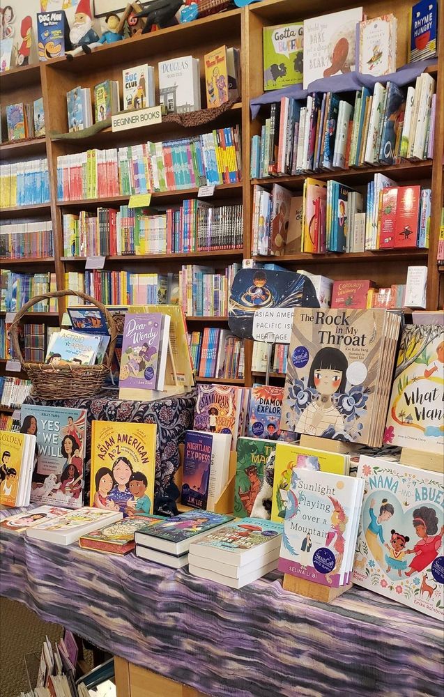 photograph of wild rumpus bookstore's AAPI heritage month book display