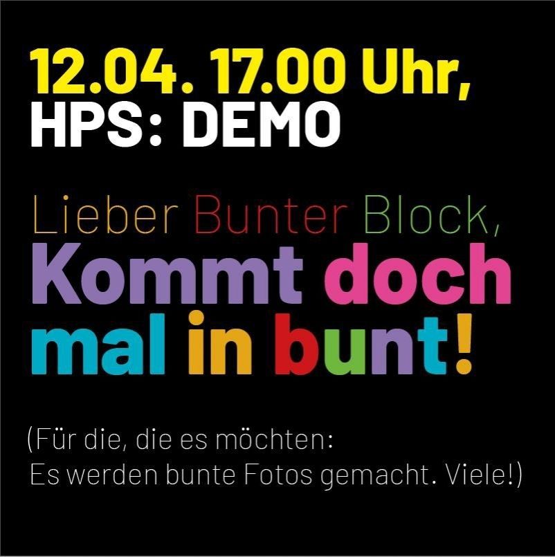 Kommt doch in Bunt. Für die , die es möchten, es werde Fotos gemacht.