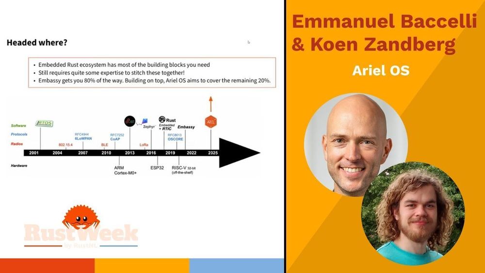 Ariel OS - An Open Source Embedded Rust OS - Emmanuel Baccelli & Koen Zandberg