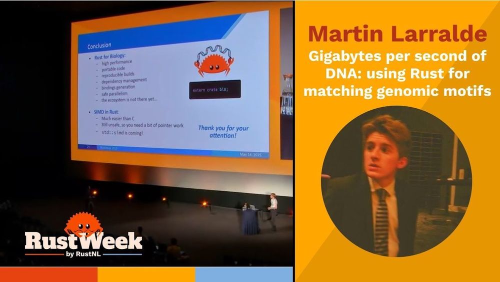 Gigabytes per second of DNA: using Rust for matching genomic motifs - Martin Larralde