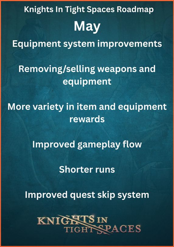 Equipment system improvements

Removing/selling weapons and equipment

More variety in item and equipment rewards

Improved gameplay flow

Shorter runs

Improved quest skip system