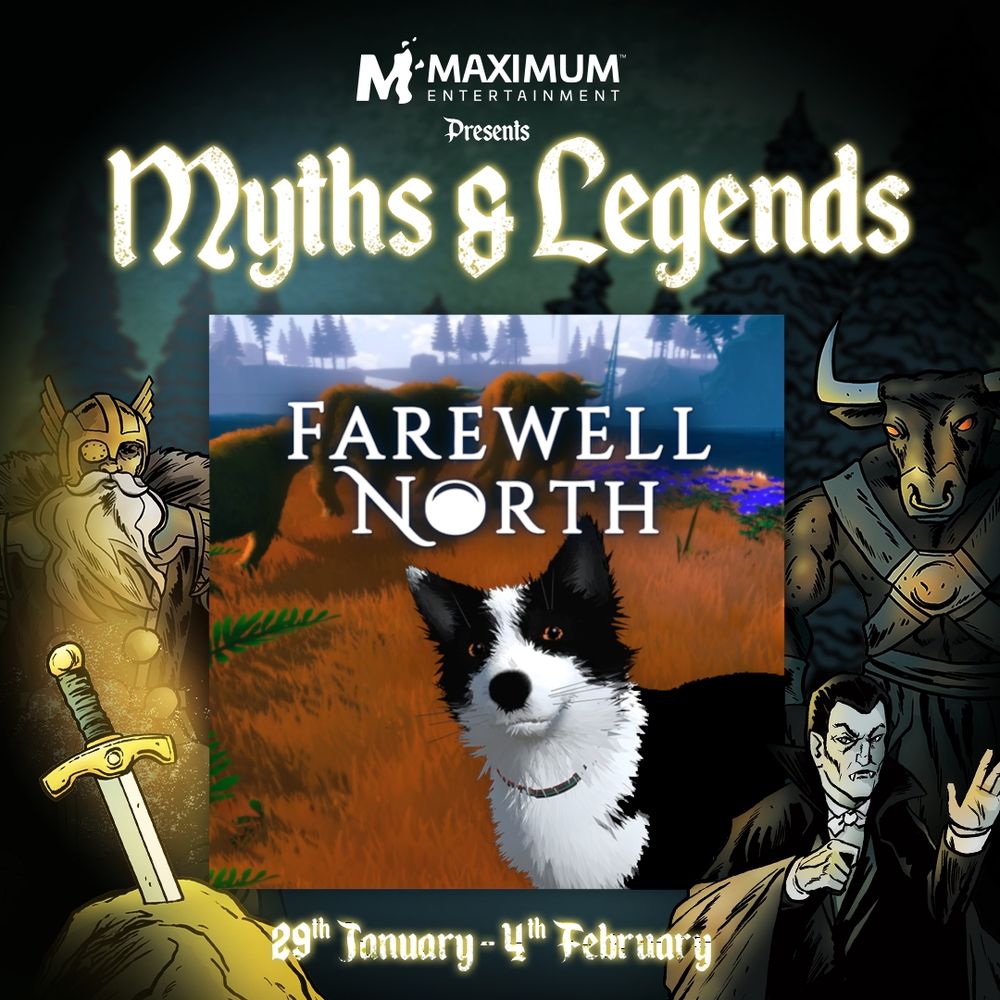 Myths & Legends Steam event banner with Farewell North featured, taking place from Jan 29 to Feb 4