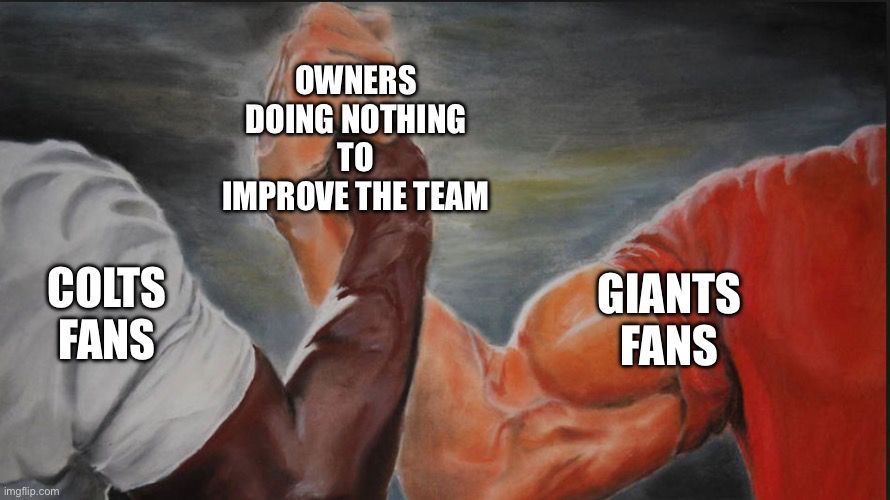 The perfect hand connection from Predator noting how horribly run two NFL teams are run and commiserating 