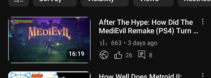 Viewer count for the MediEvil Remake is at over 663, with 26 likes and 8 interactions.
