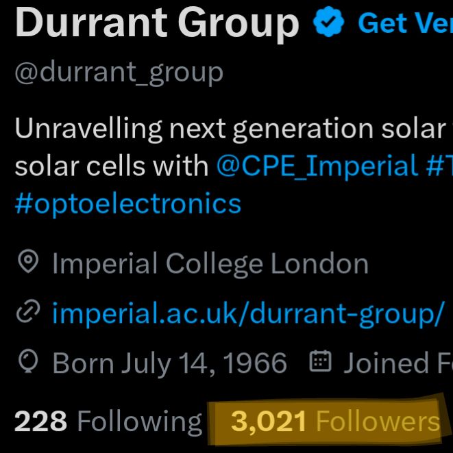 Screenshot of the twitter profile of the durrant group with 3021 followers and the screenshot of the new BSKY account with 100 new followers in the last 3 days.