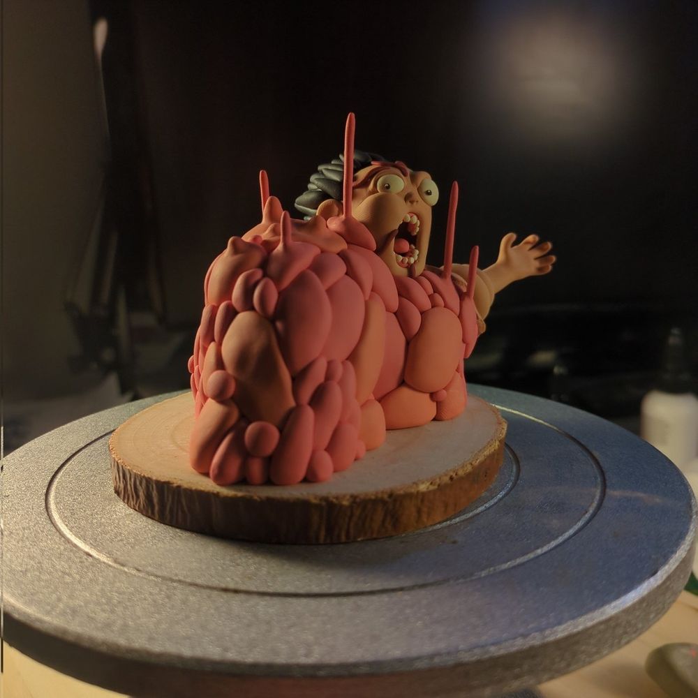Tetsuo turning into a scary blob.