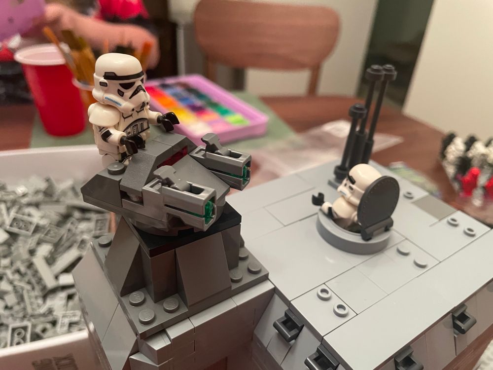Two Stormtrooopers operate from above the outpost, looking to do no good!