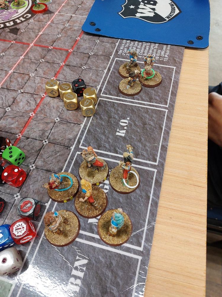A bunch of Amazons where they belong - in the casualty box. Assorted dice all over the place