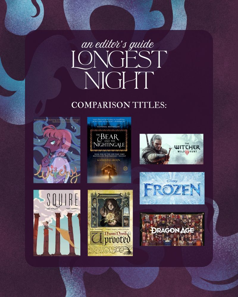 COMPS: Witchy by Ariel Slamet-Ries; The Bear and the Nightingale by Katharine Arden; Squire by Sara Alfageeh and Nadia Shammas; Uprooted by Naomi Novak; and the Witcher, Frozen, and Dragon Age. 