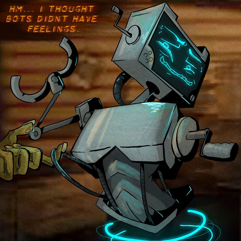 Leshey: hm… I thought bots didn’t have feelings.
Meanwhile P03 looking flustered as fuck