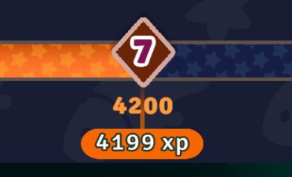 Screenshot of an event XP bar that is 1 XP short of the next level