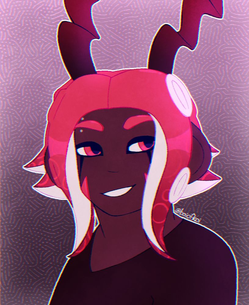 a headshot of calypso, a former octoling soldier