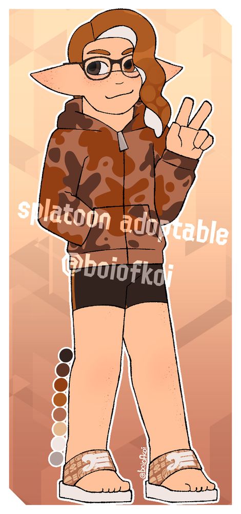 a splatoon adopt of an inkling themed around team milk chocolate
