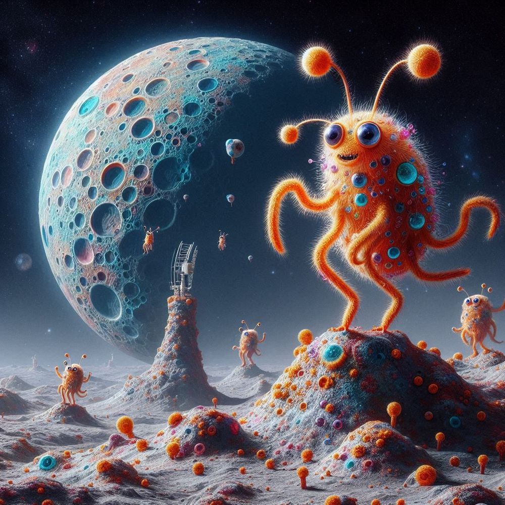 ③« #aiart #genart by #BingImageCreator »
(Hypsibius dujardini, living on the moon) Some cling to craters, others enjoy spacewalks