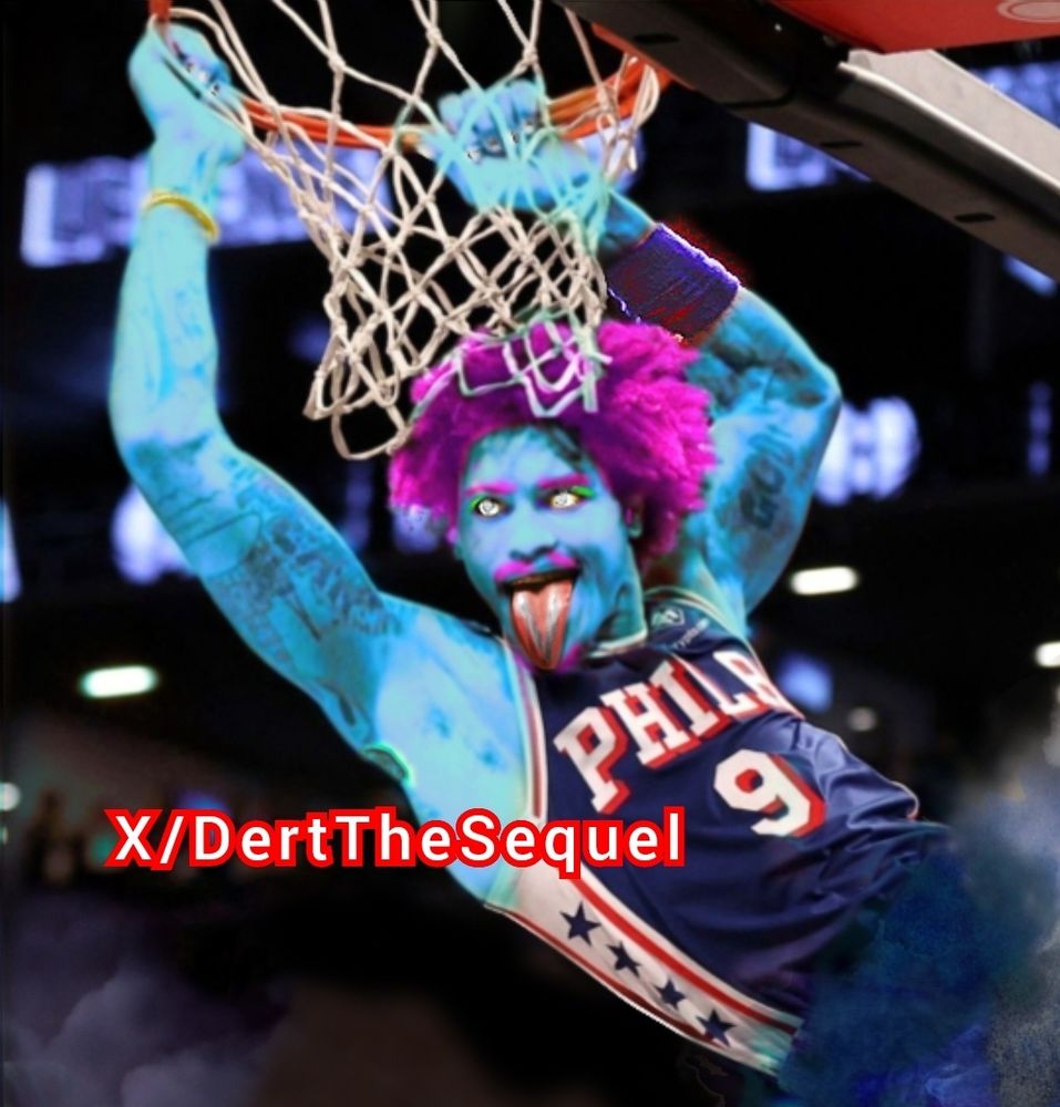 Kelly Oubre as a blue skinned djinn