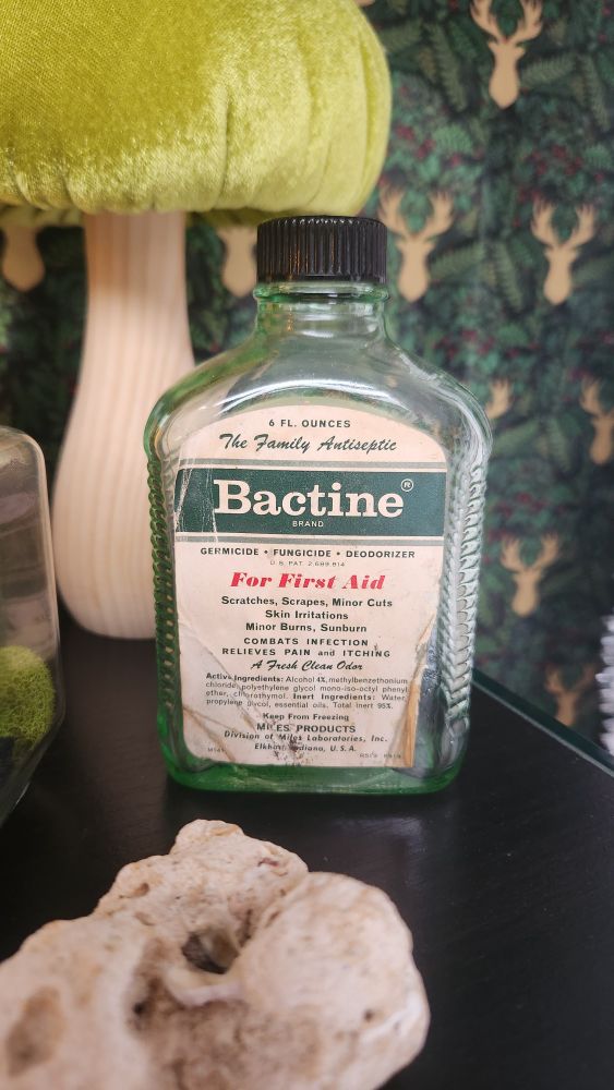A vintage bottle of bactine 