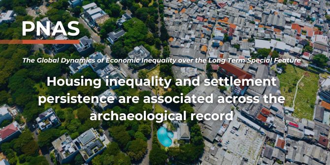 Large rich houses and small cramped poor ones on either side of a divide, image by Johnny Miller photography