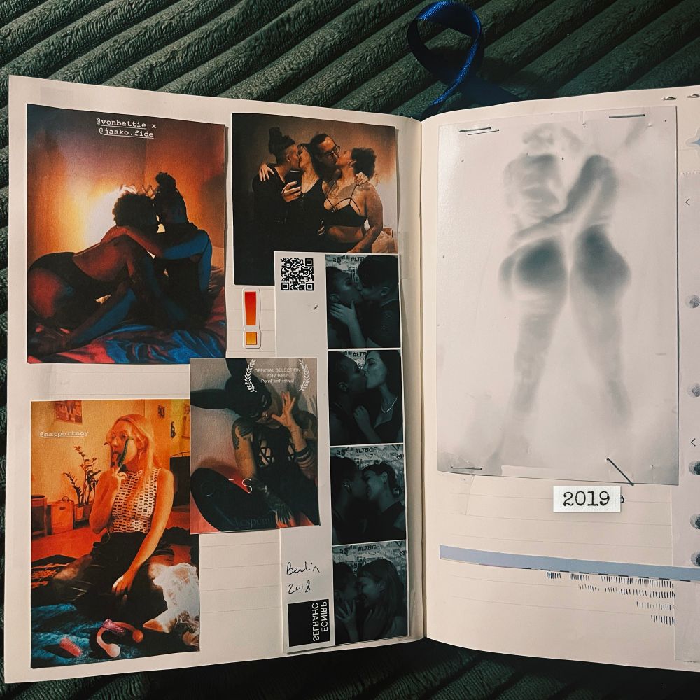 scrap book of sex work collages
