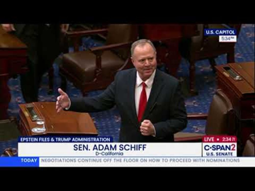 Schiff and Whitehouse Take to Senate Floor to Lay Out Trump's Full Epstein Files Coverup
