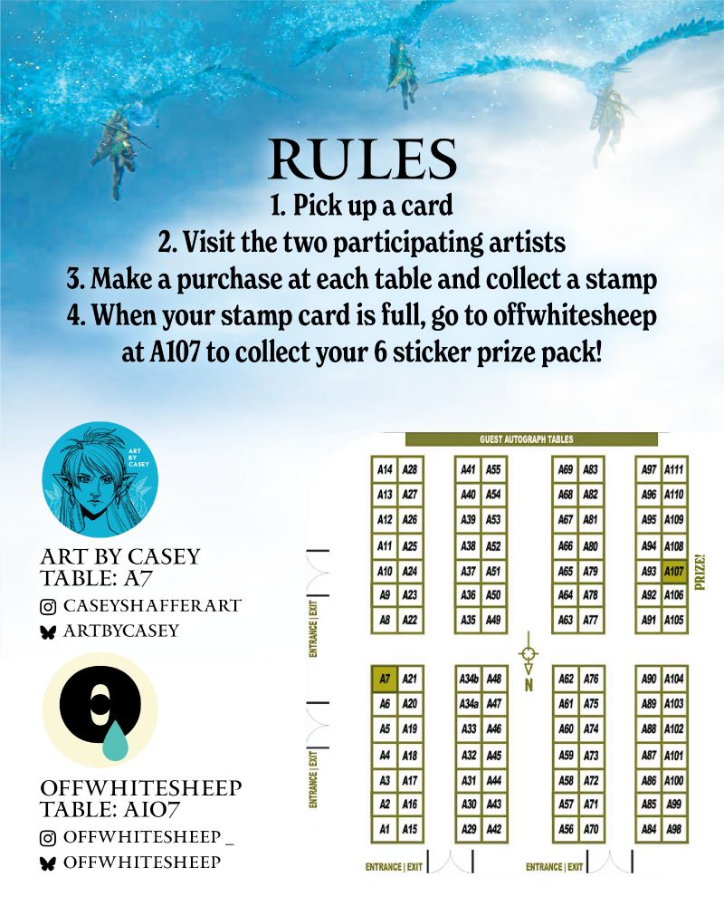 An infographic about our Elden Ring Nightreign stamp rally with map and social media info about me and offwhitesheep.