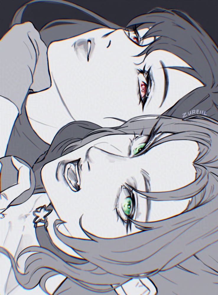 Lineart of Tifa and Aerith