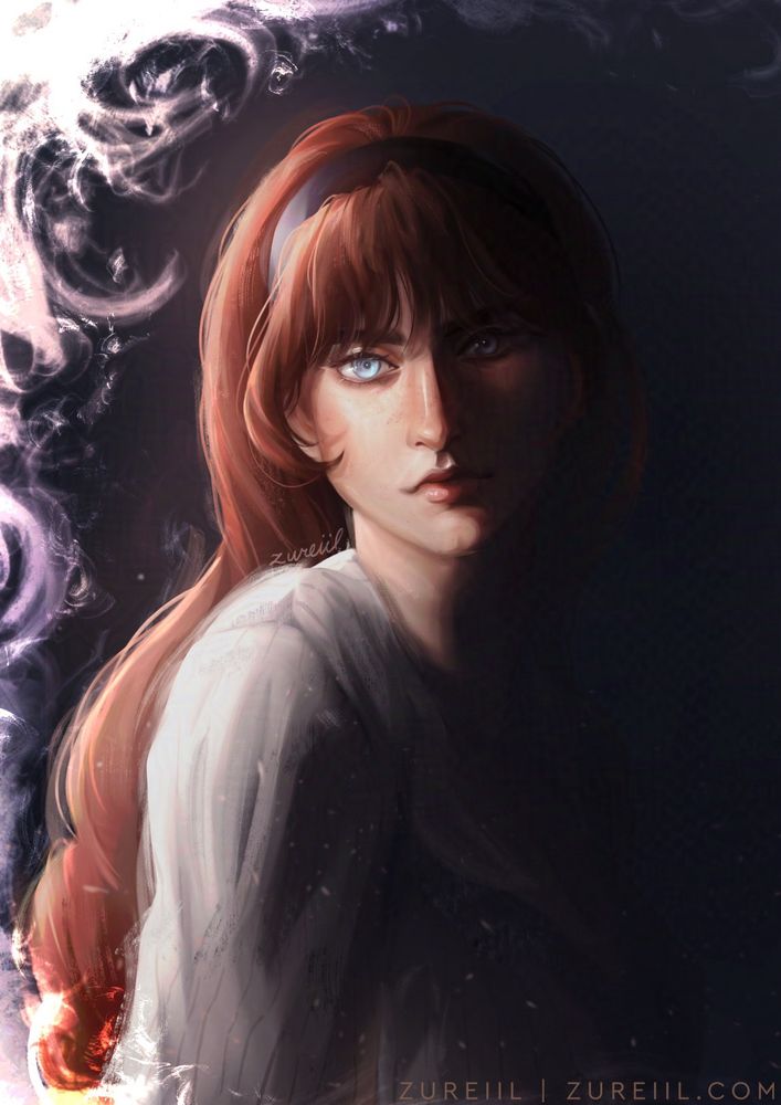 Fanart of Clea Dessendre from Clair Obscur: Expedition 33. This artwork is also a study of the chiaroscuro lighting technique.